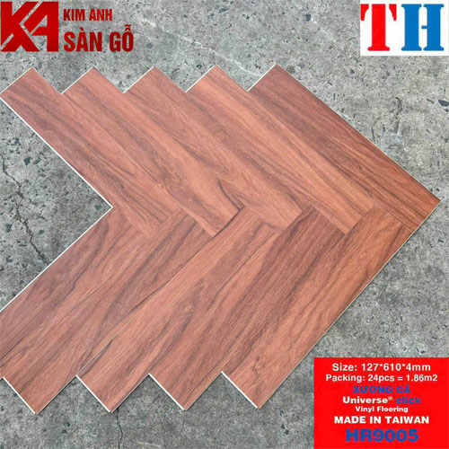 Sàn Nhựa Hèm Khóa Giả Gỗ Xương Cá TH-9005